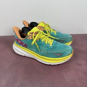 Hoka One One Clifton 9 1127896 CEPR Women's US 7.5B Shoes Aqua Athletic Sneakers